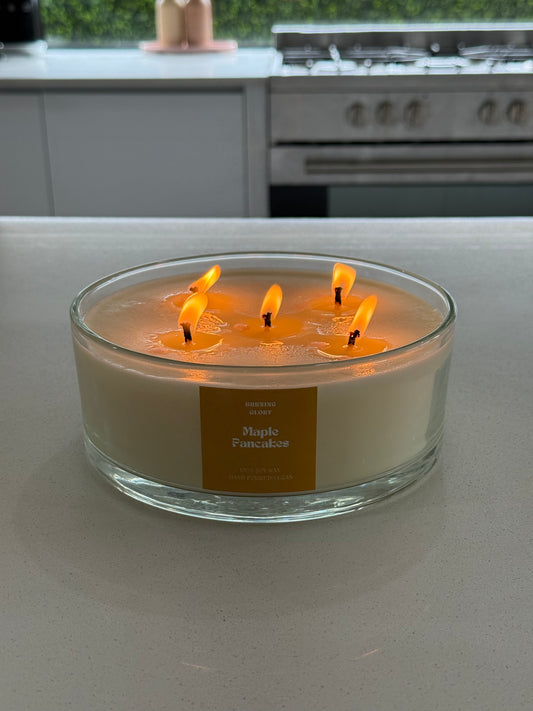 5 Wick Clear Candle Bowl