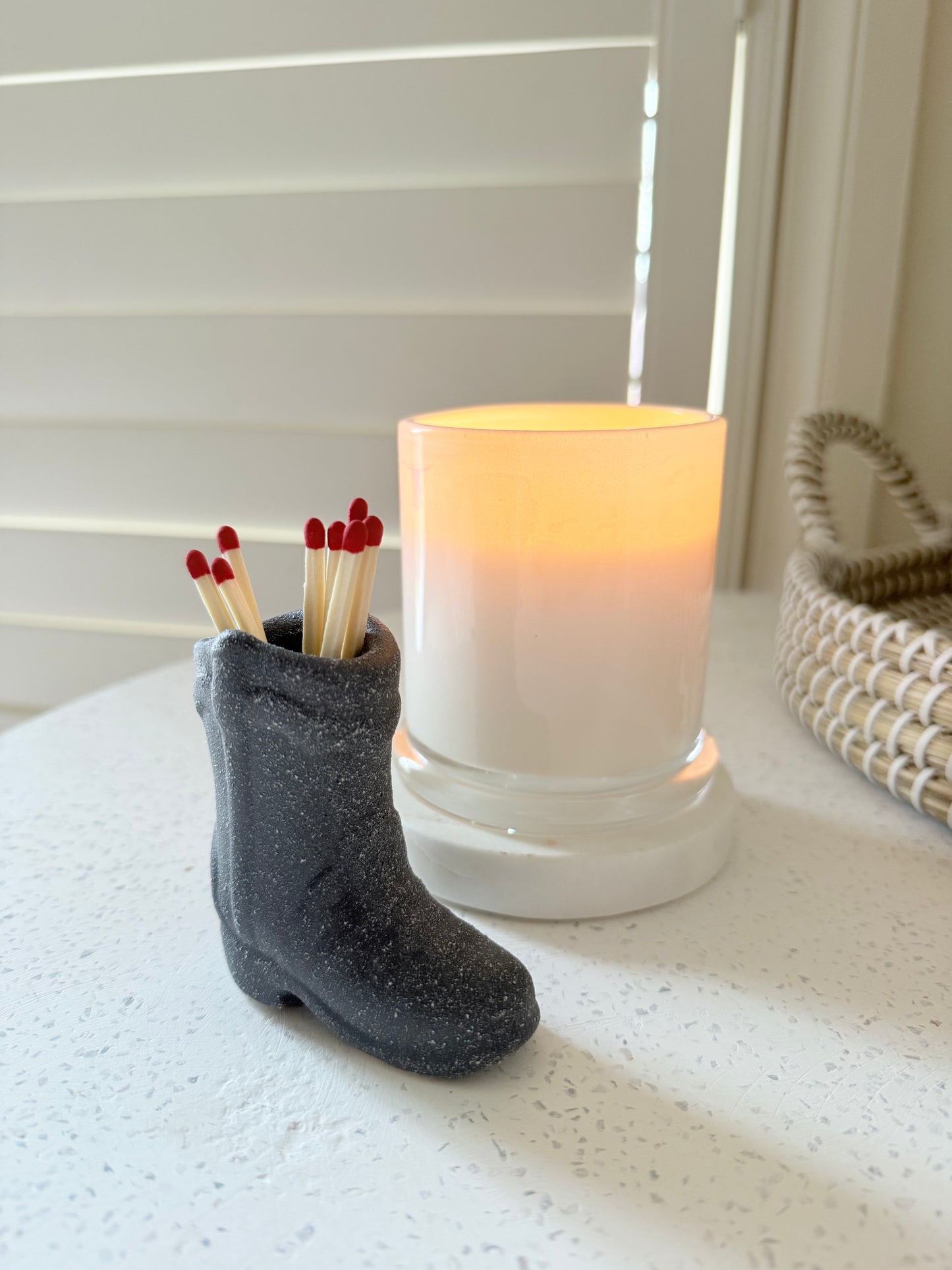 Cowboy Boot Matchstick Holder with Striker