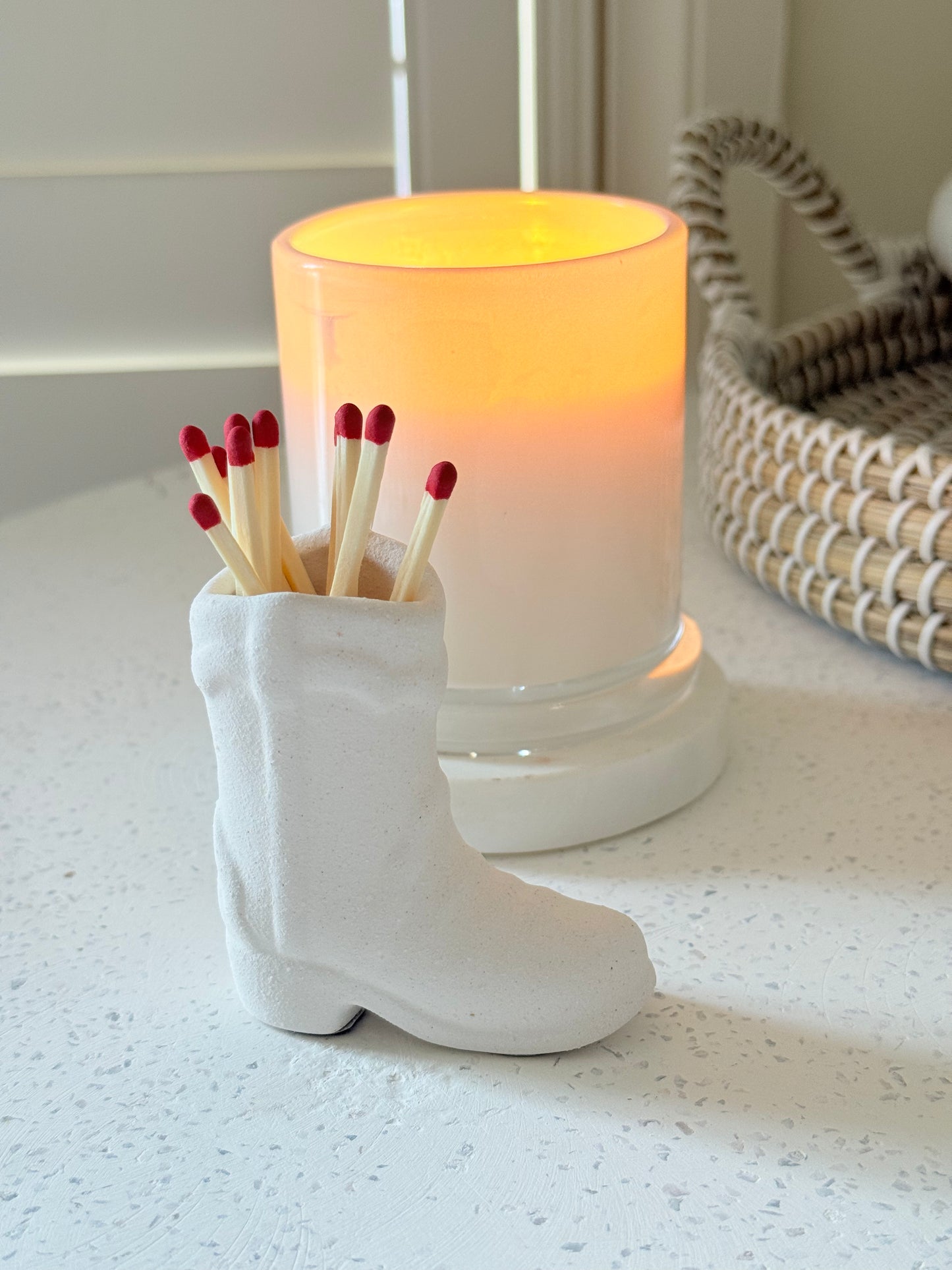 Cowboy Boot Matchstick Holder with Striker